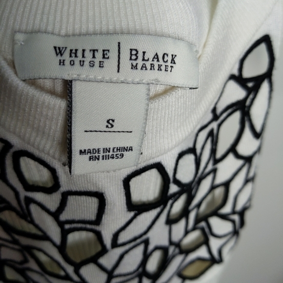 S WHBM Tank Top Tee Shirt Lace Black Blouse Knit L - Picture 6 of 7